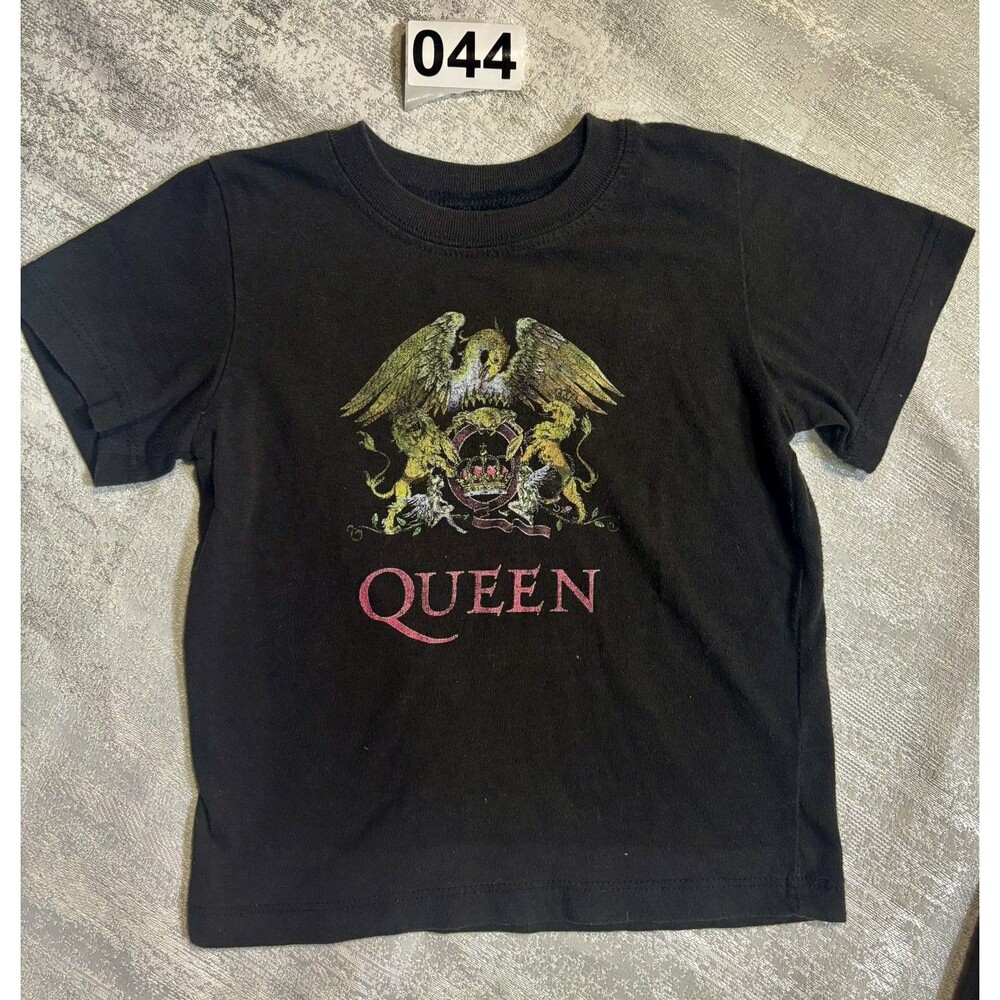 Black Queen Kids 2T Classic Crest Band T-Shirt Short Sleeve Black.